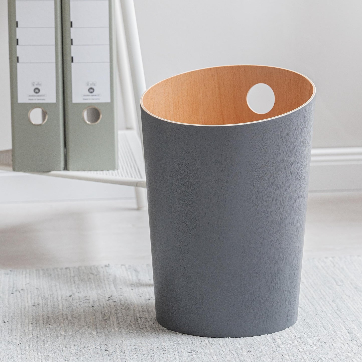 Kazai. Design Paper Bin 'Bennet' | Unique Waste Paper Basket for Office, Bedroom, Children's Room, and More | Office Bin Made of Real Wood Veneer |
