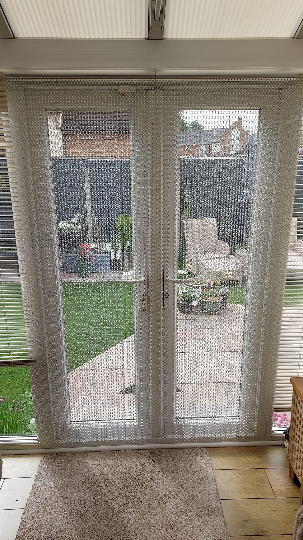 Chawniao 100cm x 210cm Premium Aluminium Fly Door Chain Curtain for doorways, Fly Screens Metal Insect Screen Blinds