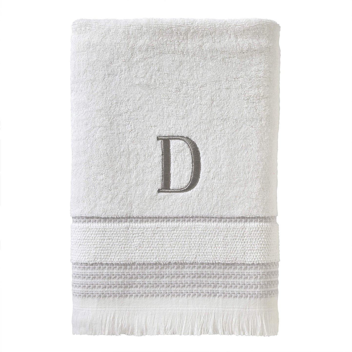 SKL Home Casual Monogram Bath Towel, D, 28x54