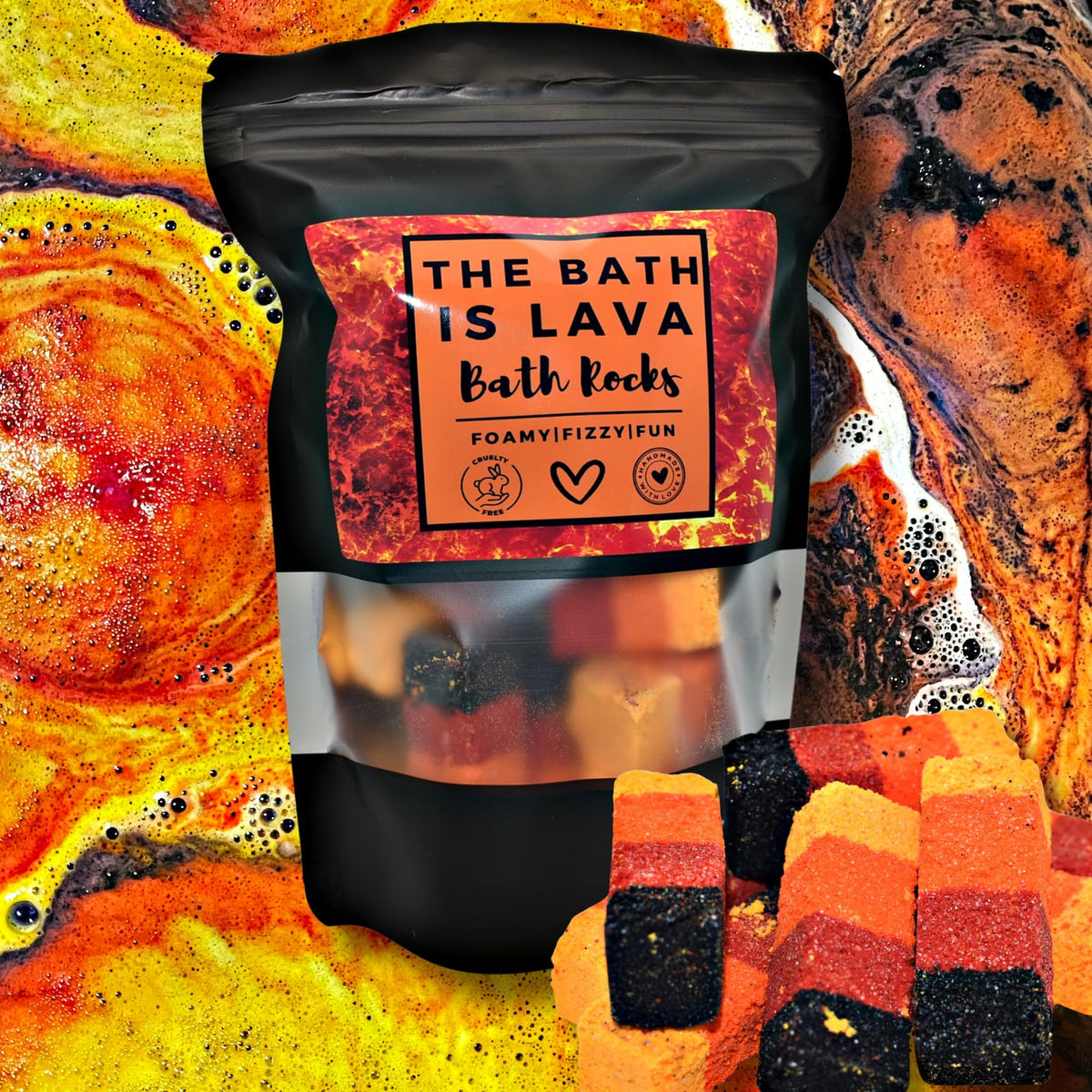 The Bath is Lava - Fizzy Bath Bomb Rocks - Volcano Gift Kids Boy Girl Gift Body Skin Care