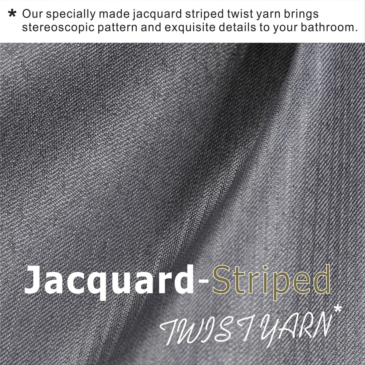 Grey Shower Curtain for Bathroom: Water Repellent Quick Dry - 200Lx183W