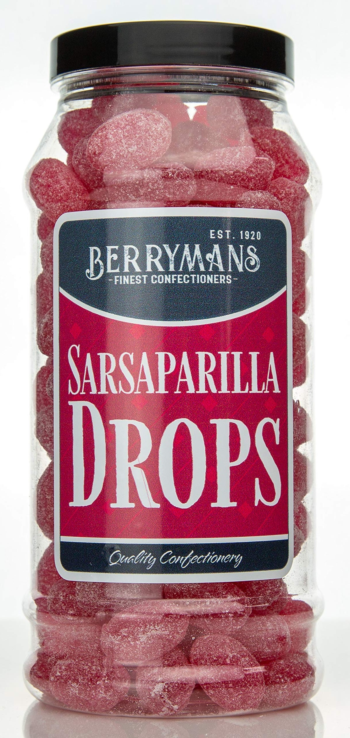 Original Sarsaparilla Drops Retro Boiled Sarsaparilla Tablets Sweets Gift Jar By Berrymans Sweet Shop - Classic Sweets, Traditional Taste.