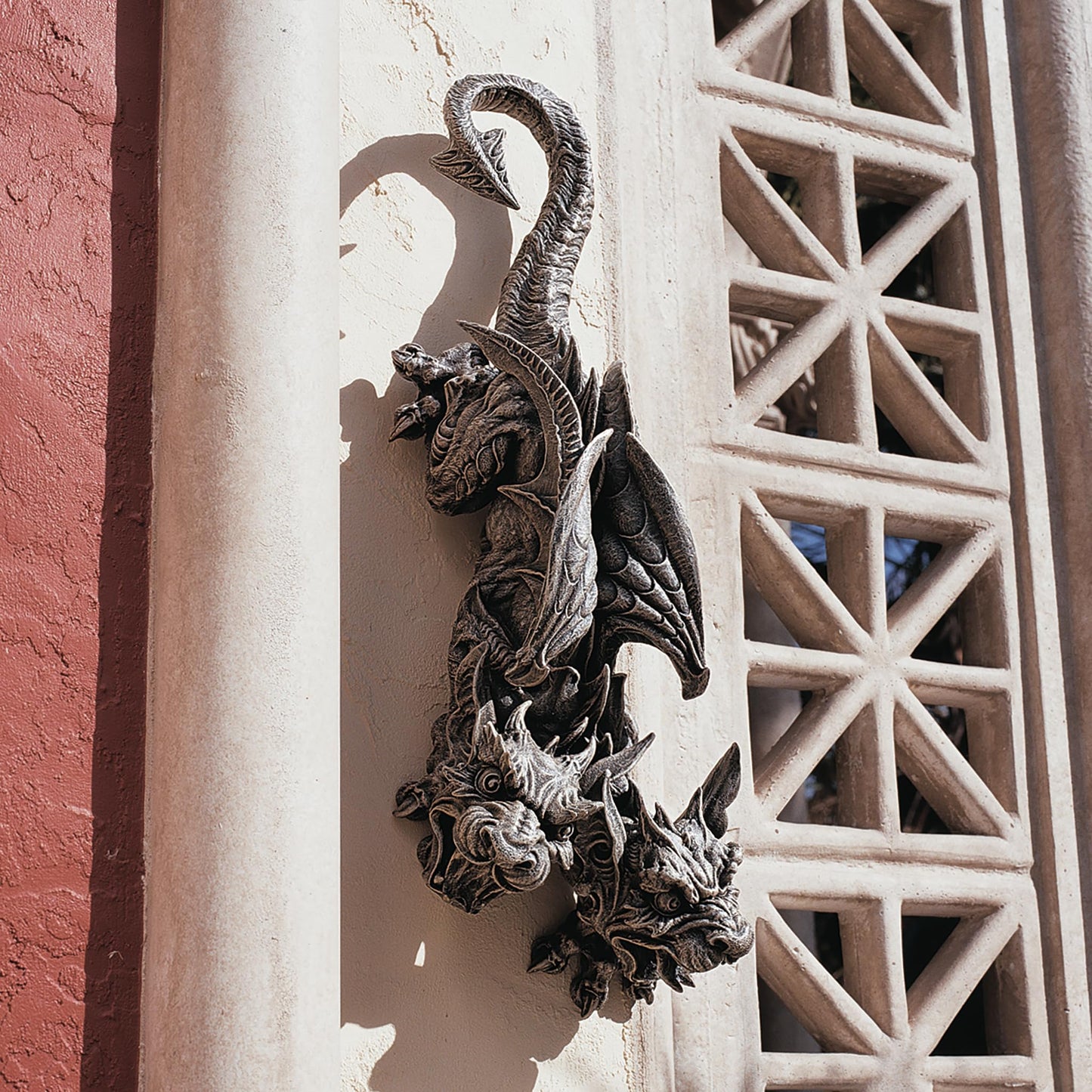 Design Toscano CL4189 Double Trouble Hanging Gargoyle Sculpture, Gothic Stone