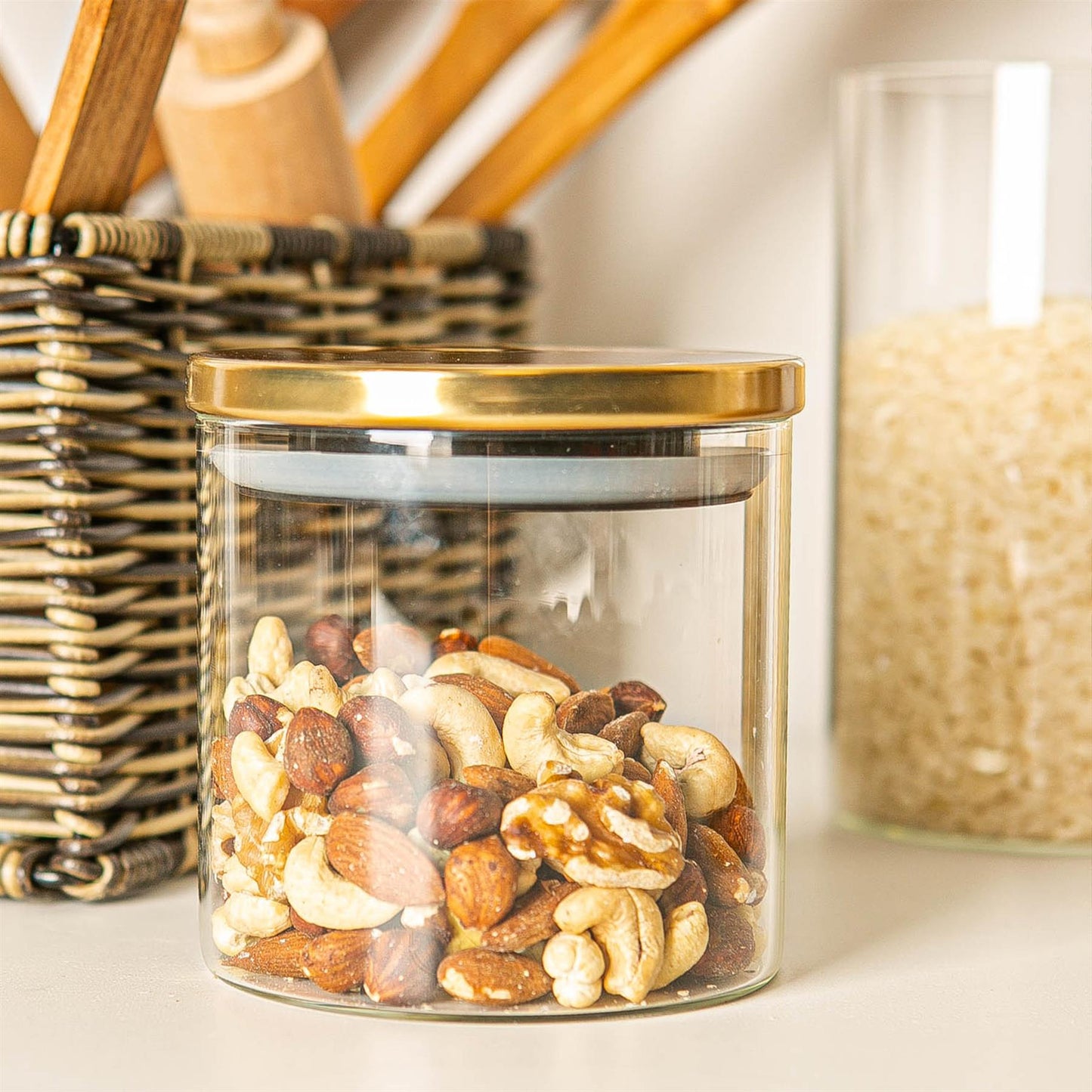 550ml Scandi Storage Jar with Metallic Lid
