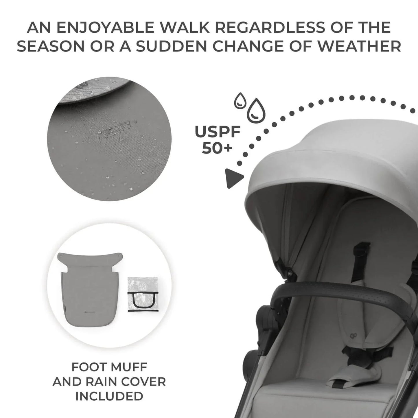 Kinderkraft Newly Mink Pro 4-in-1 Travel System - Moonlight Grey