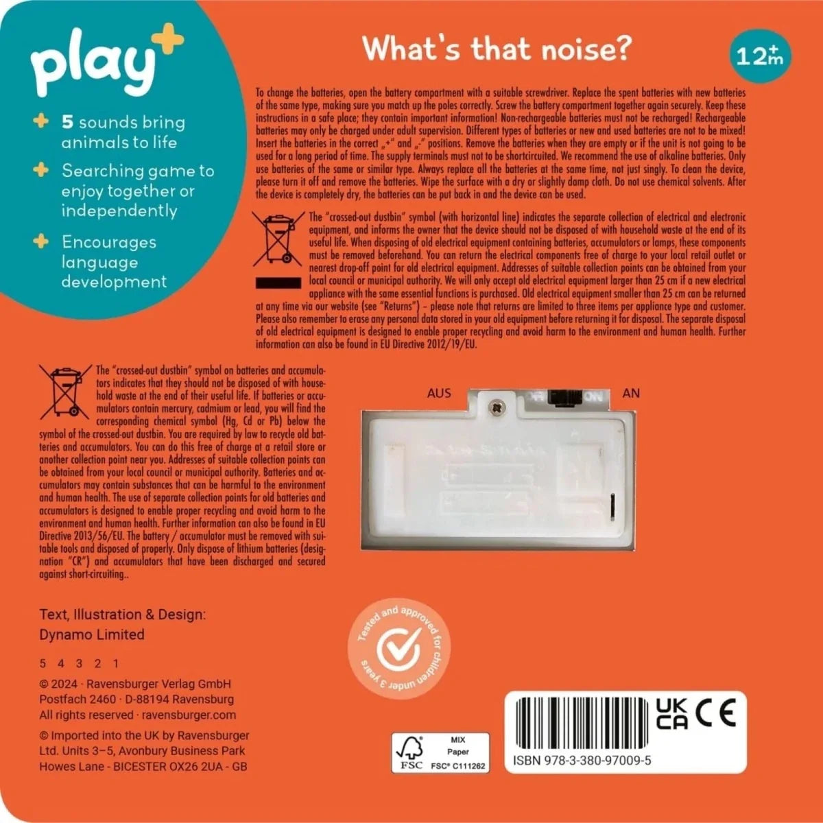 Play+ Shh... Who's there? Baby Animals Book with Sounds