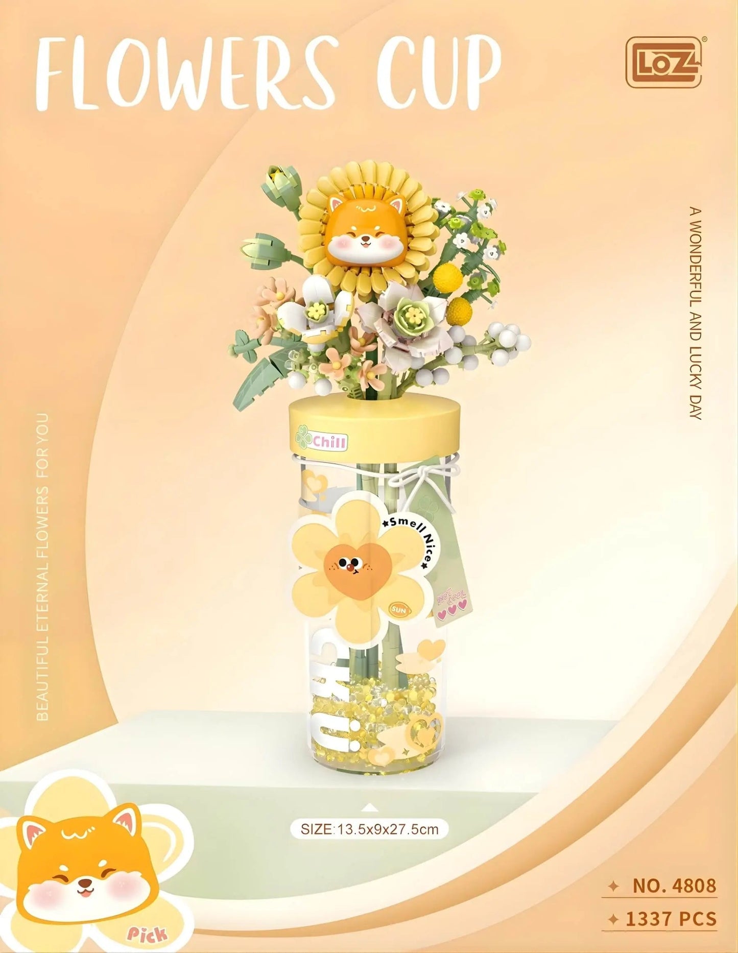 LOZ Tranquil Sunflower Bouquet Cup 4808