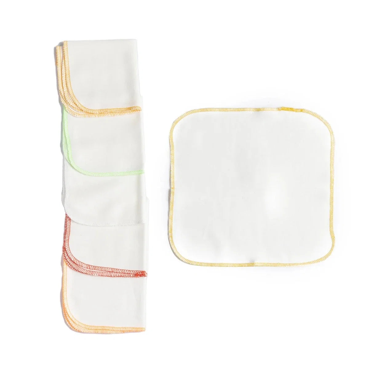 HelloBaby 6 Pack 100% Cotton Baby Washcloths - White