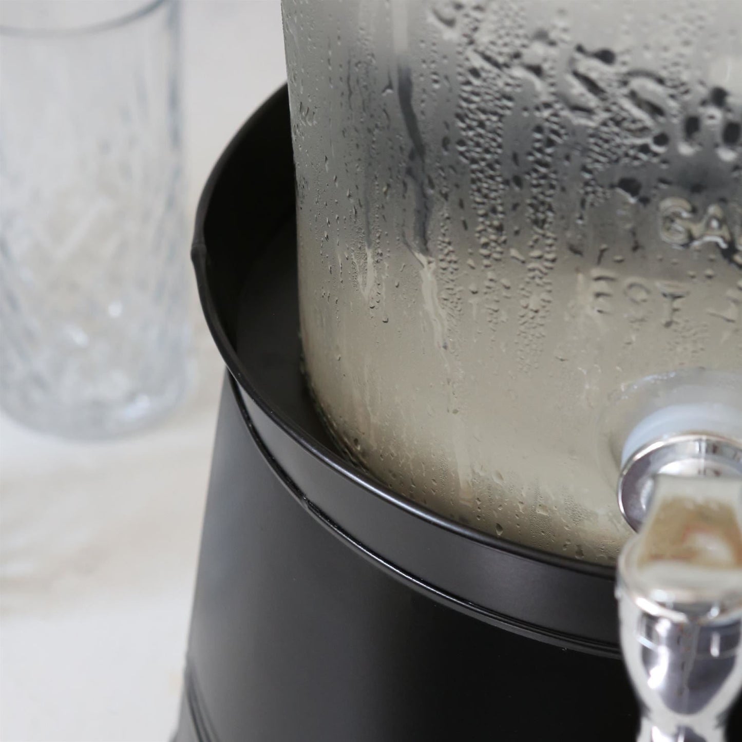 8.7L Glass Drinks Dispenser with Tap & Bucket Stand