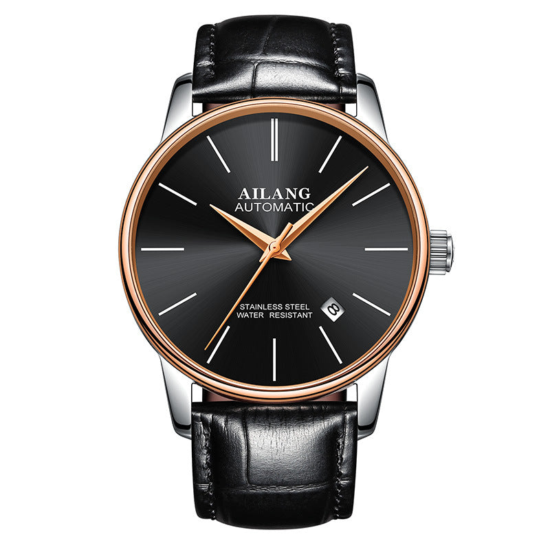 Men's Automatic Mechanical Watch - Rose Gold Black Premium Wrist Watch