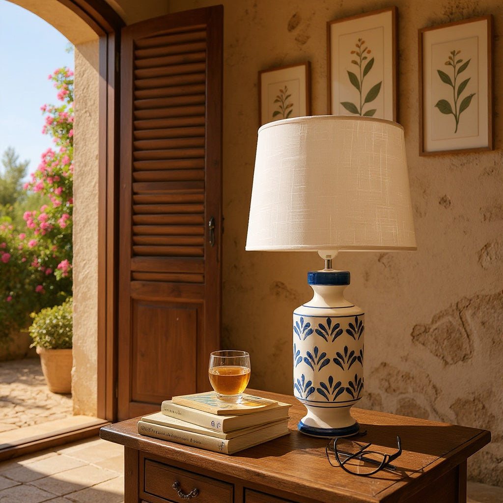 58CM TABLE LAMP AND FABRIC SHADE
