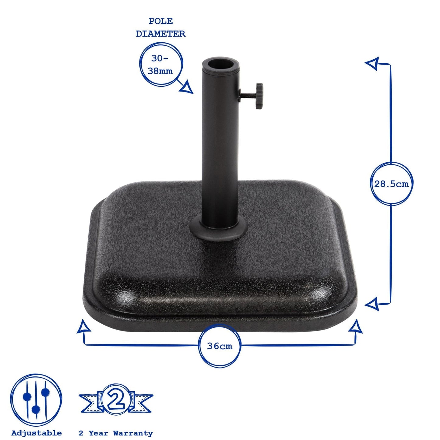 11kg Concrete Parasol Base