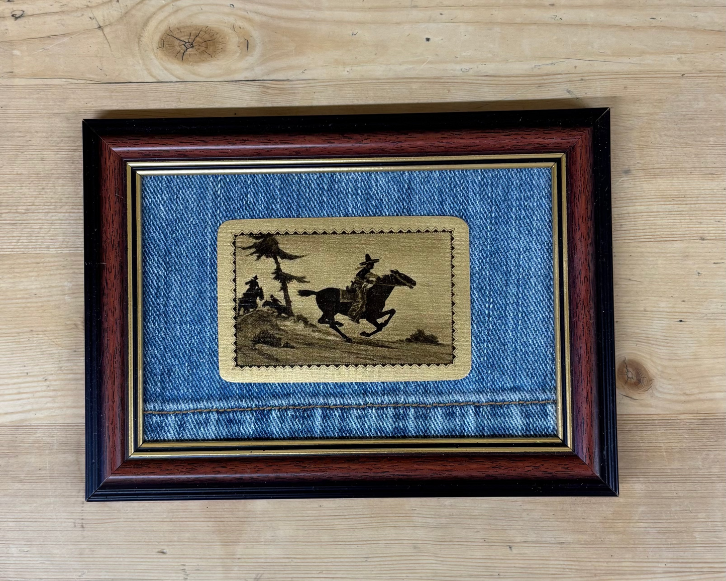 Framed Vintage Western Playing Card
