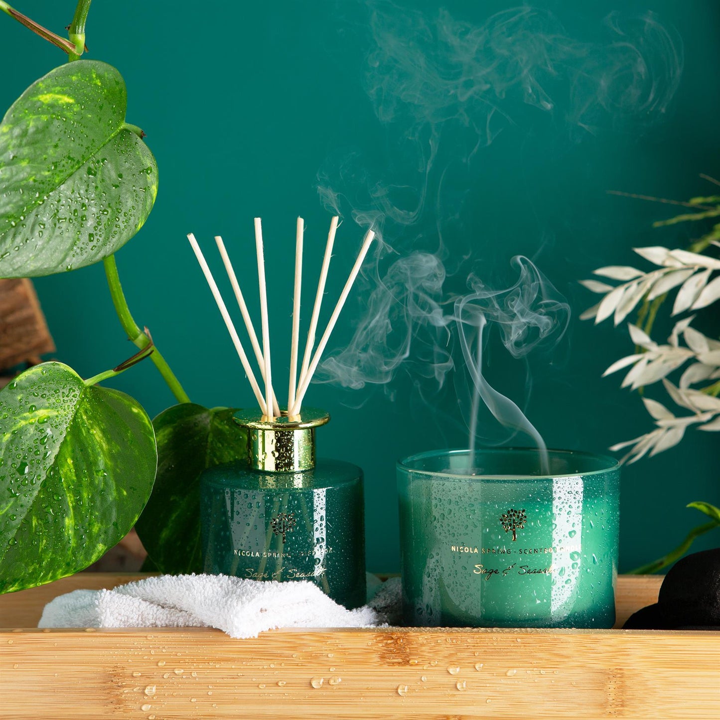 350g Double Wick Sage & Seasalt Soy Wax Scented Candle