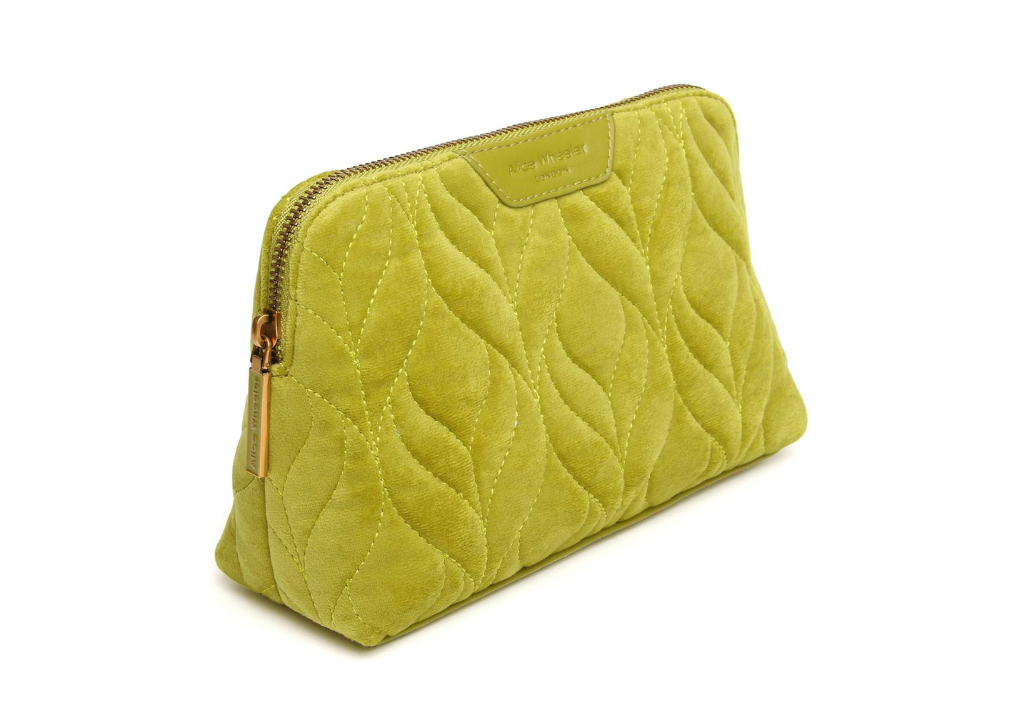 Alice Wheeler Velvet Make Up Bag (Available in Fig & Lime Green)