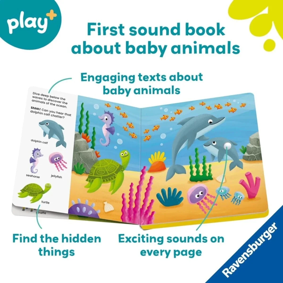 Play+ Shh... Who's there? Baby Animals Book with Sounds