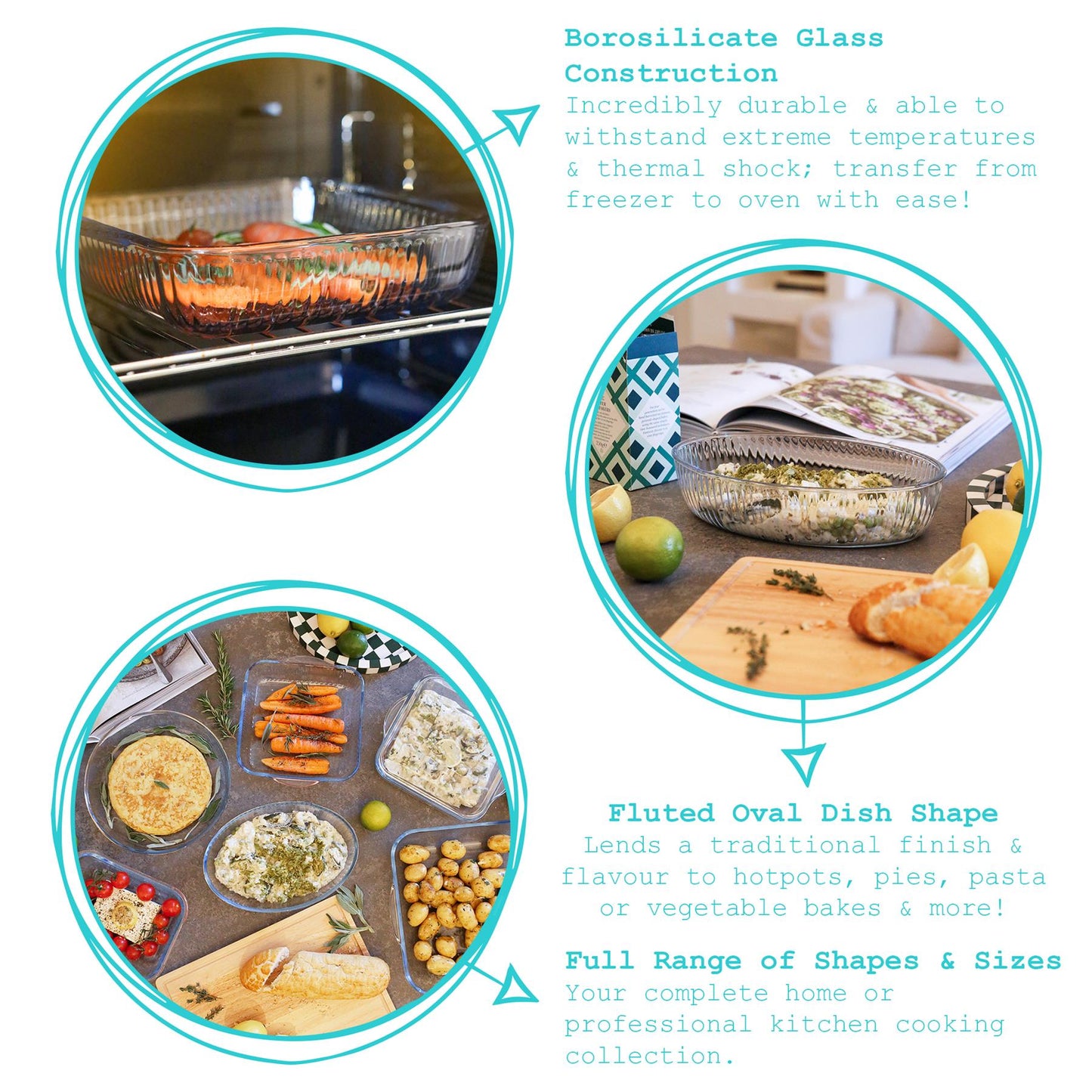 Optical Oval Glass Oven Dish - 26cm x 17cm