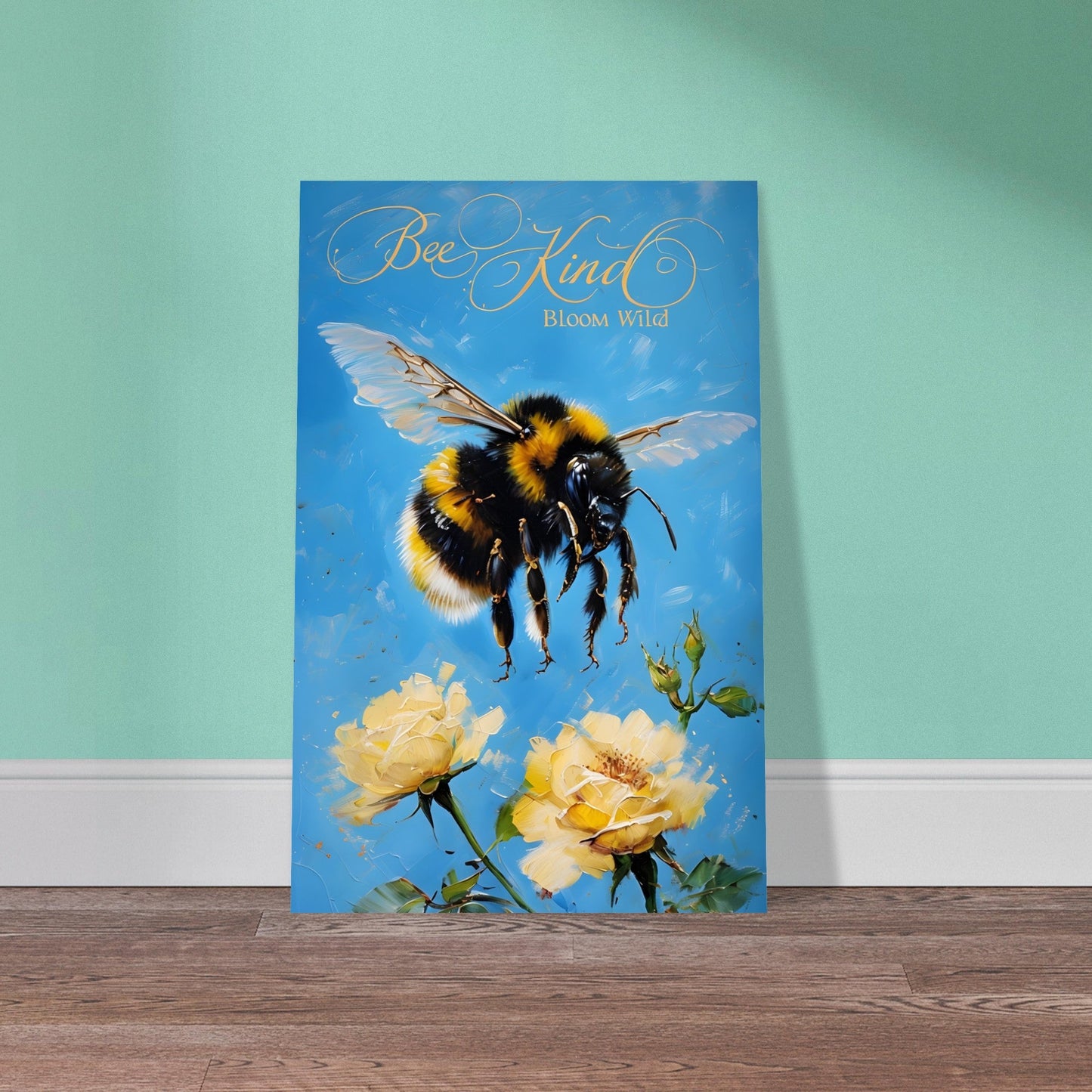 Bumblebee Flight Art Print – Vibrant Nature-Inspired Poster