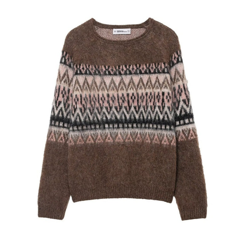 Women's Retro Vintage Jacquard Knit Sweater | Premium Modest Fashion