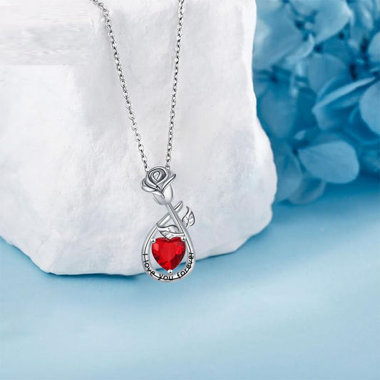Rose Pendant Necklace Valentine's Day Gift For Girlfriend
