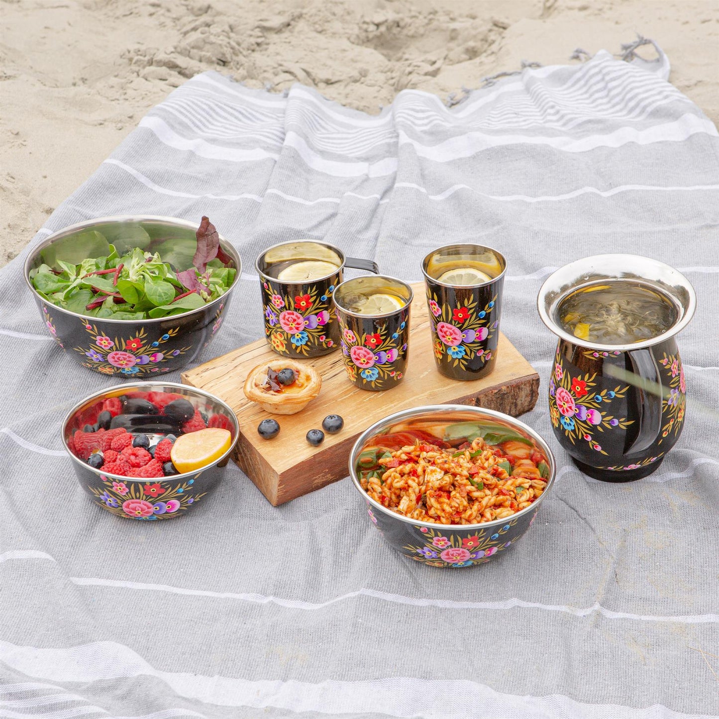 Pansy 16.5cm Stainless Steel Picnic Bowl