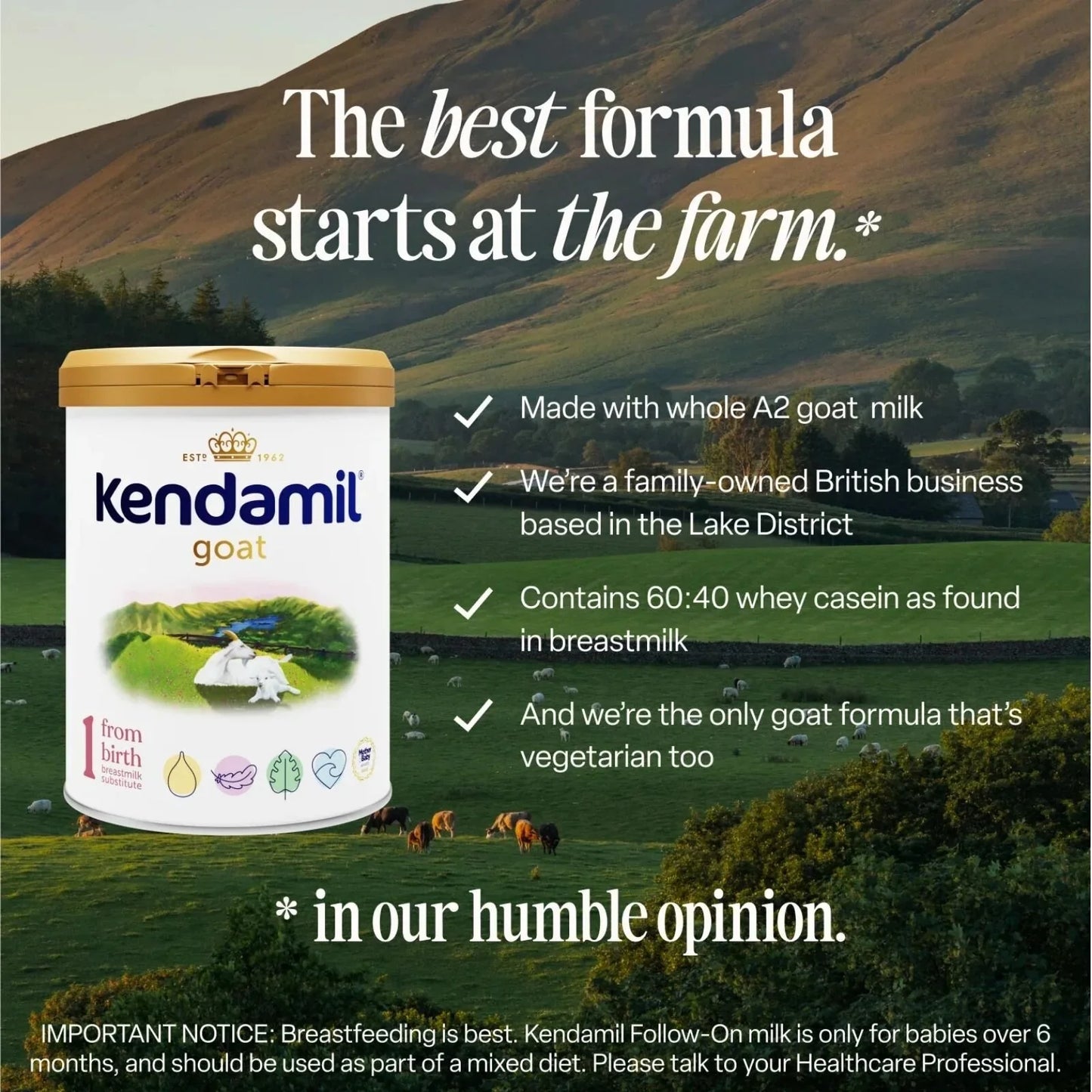 Kendamil Stage 1 Goat First Infant Milk From Birth 800g