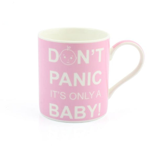 'Exclusive' Don't Panic its only a Baby Mug - Pink - Gift Boxed