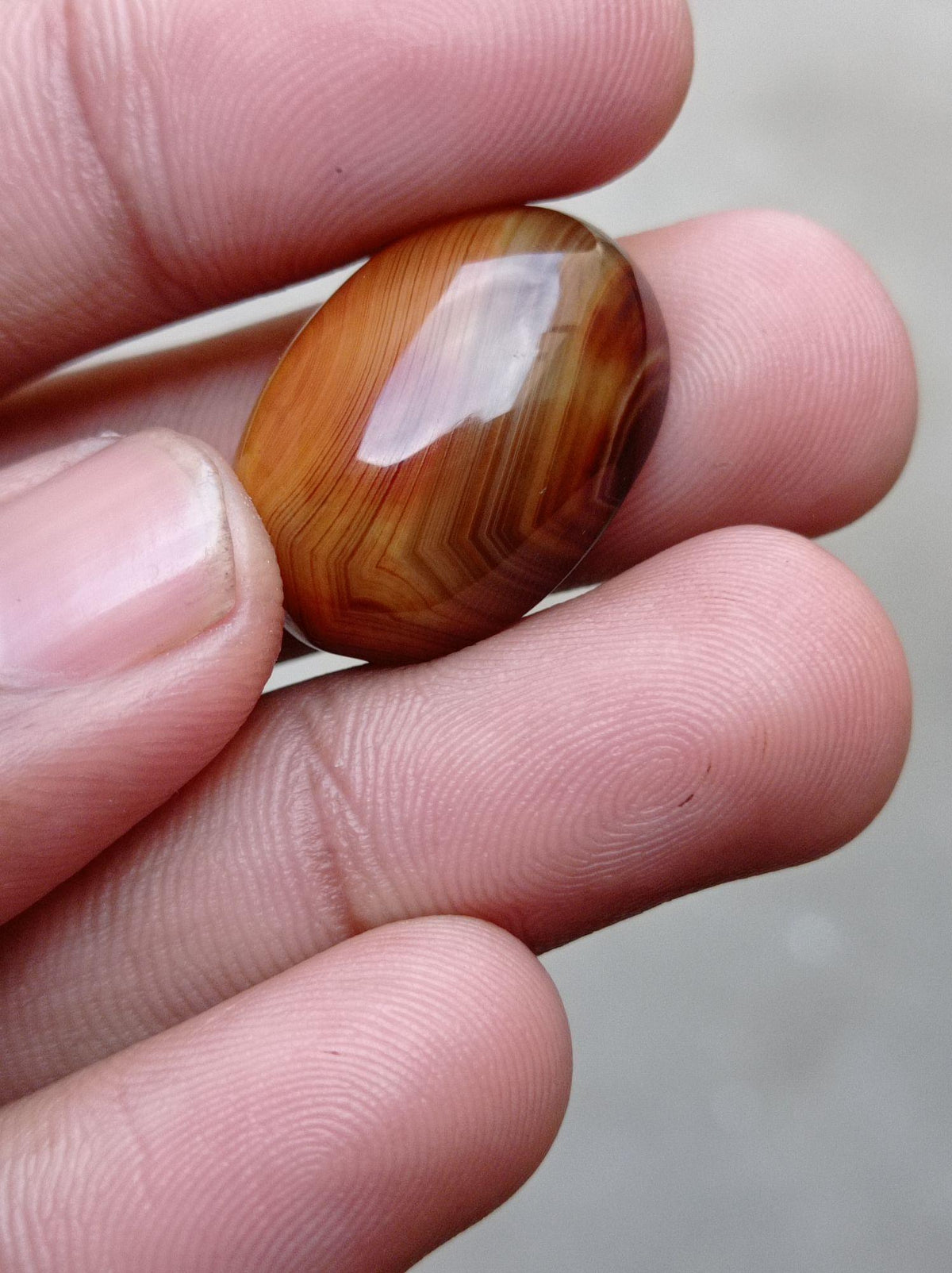 30.8ct Banded Agate Cabochon - Sulaimani Aqeeq - 25x18x9mm
