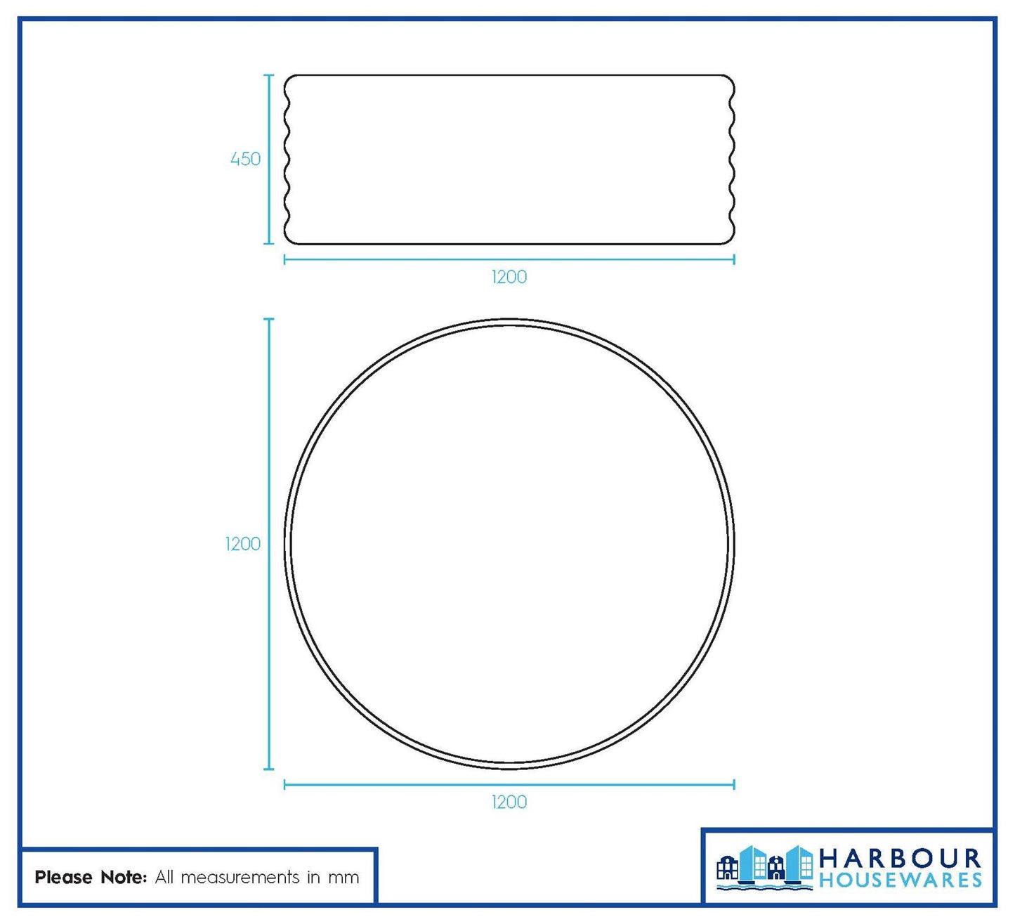 Round Raised Garden Bed - 120cm x 45cm