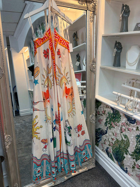 Guns and Rosas Unicorn Print Summer Maxi Dress – One Size (Fits UK 8–18)