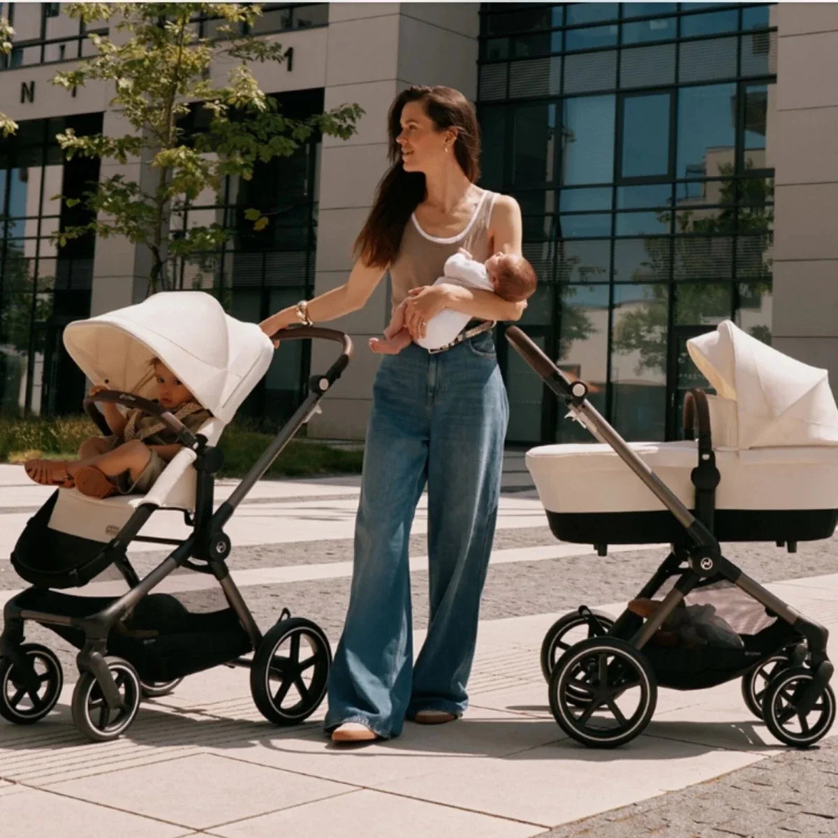 Cybex Eos Lux Silver 2-in-1 Pushchair - Seashell Beige