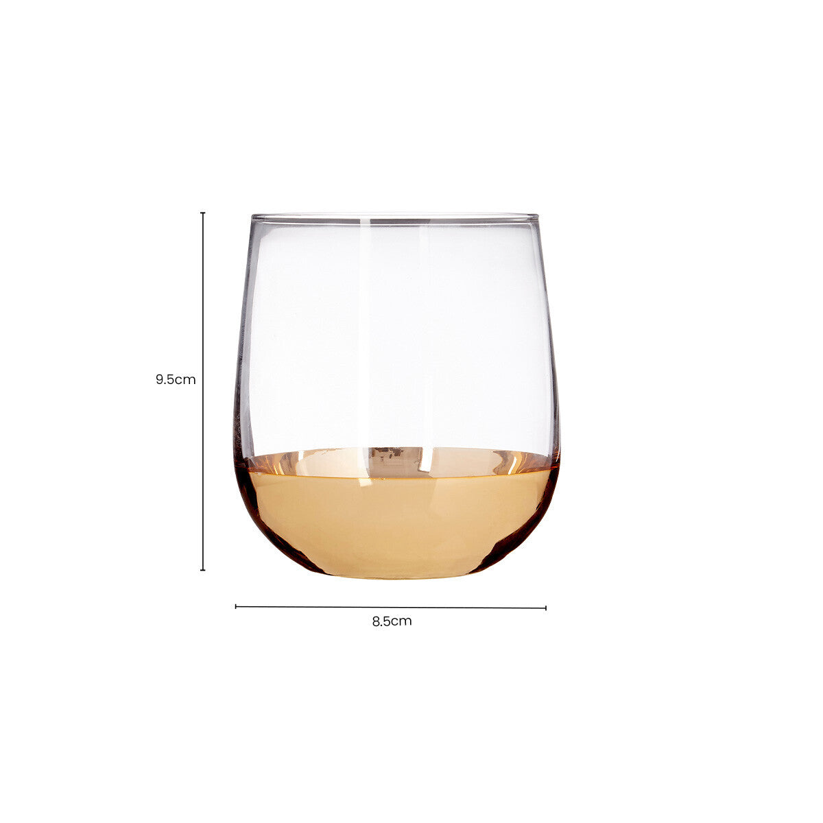 Horizon Set Of Four Clear Glass And Gold Tumblers