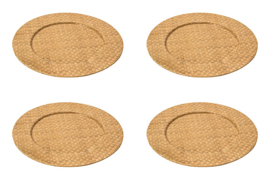 Set of Four 33cm DiaNatural Charger Plates | Pandanus
