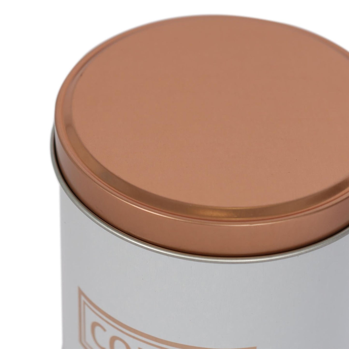 3pc Round Metal Tea Coffee Sugar Canister Set