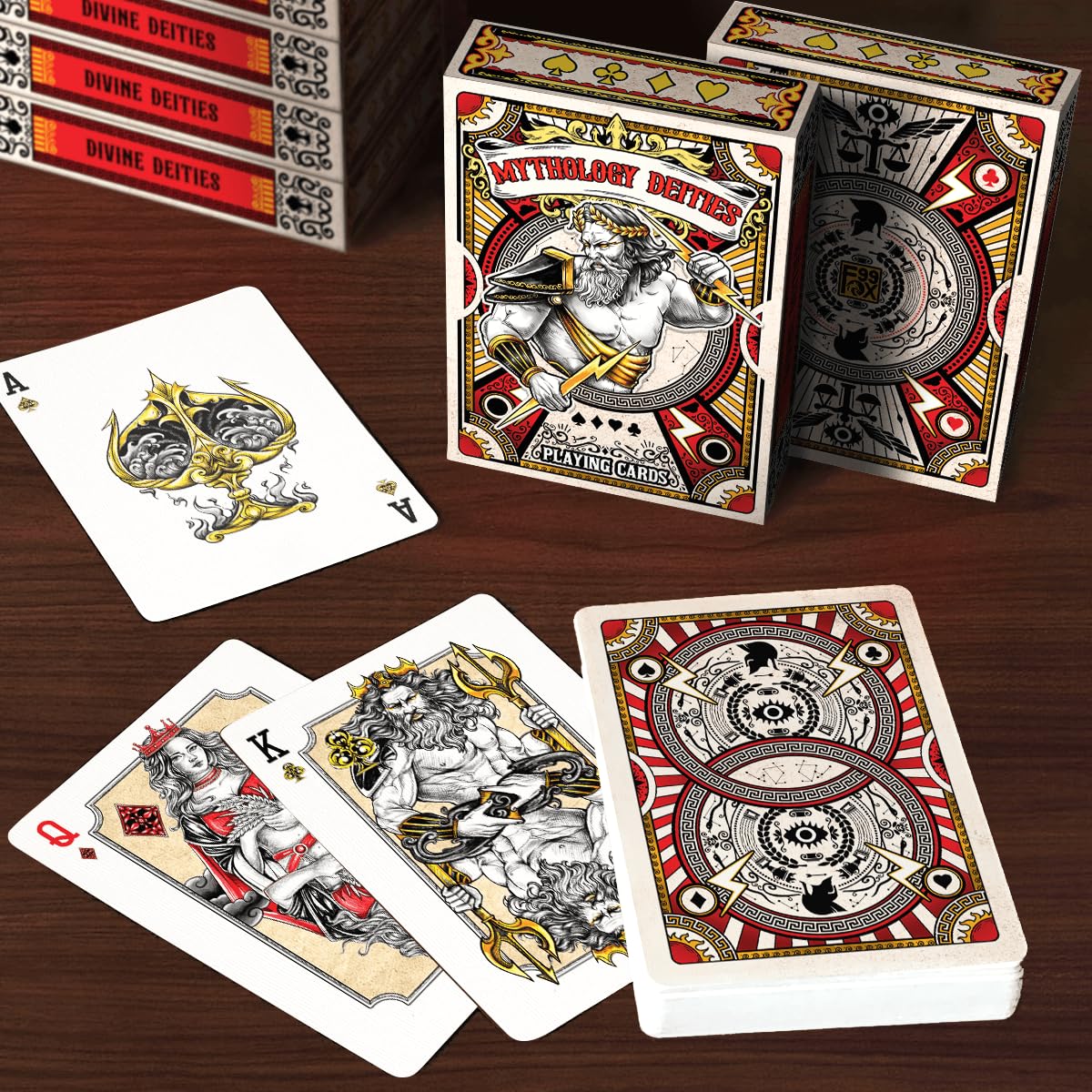 99FOX Mythology Deities Playing Cards – Gods & Goddesses Card Deck for Adults