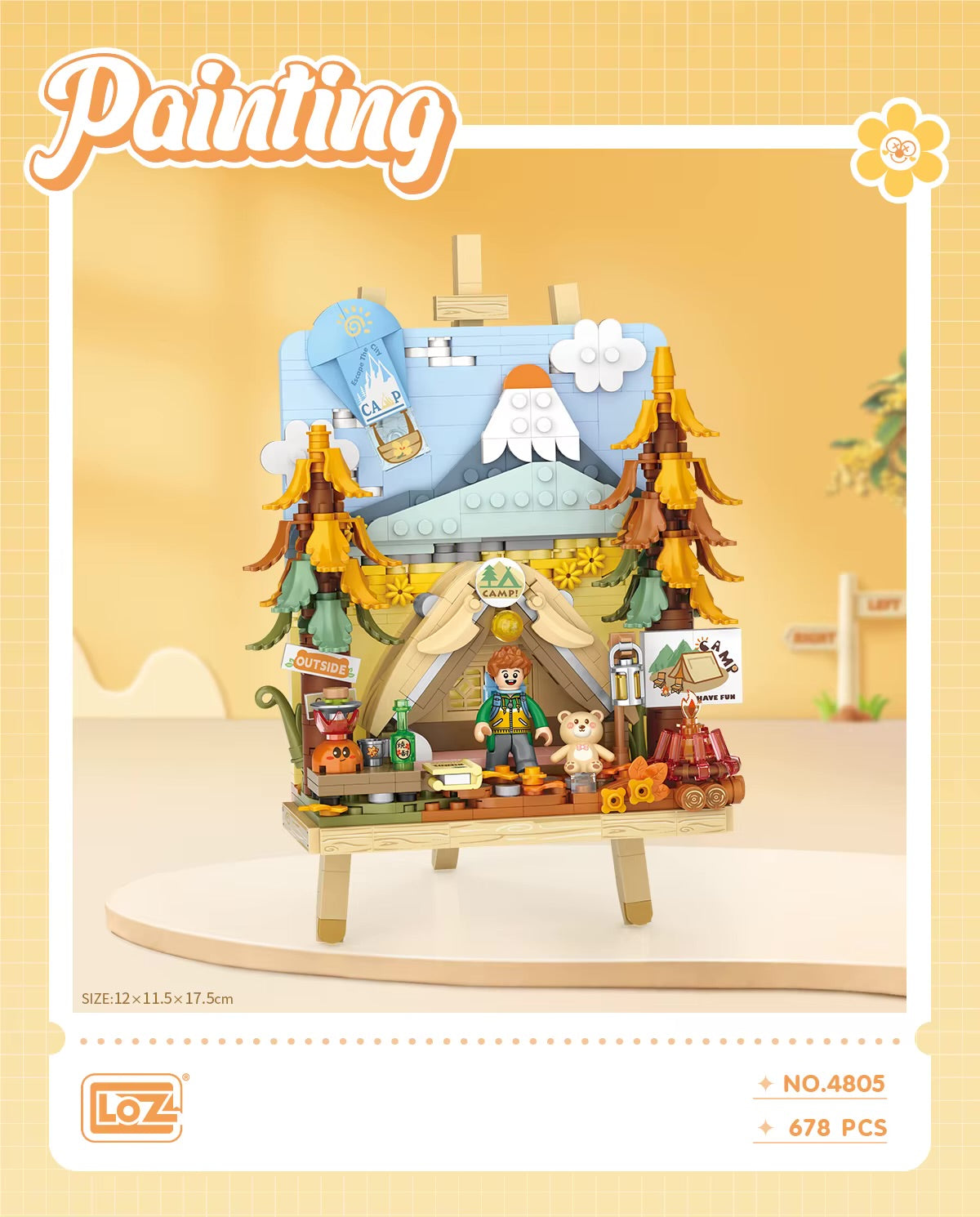 LOZ Autumn Camping Painting Easel 4805