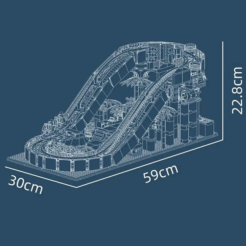 Mould King Amusements Log Ride Water Slide 11021