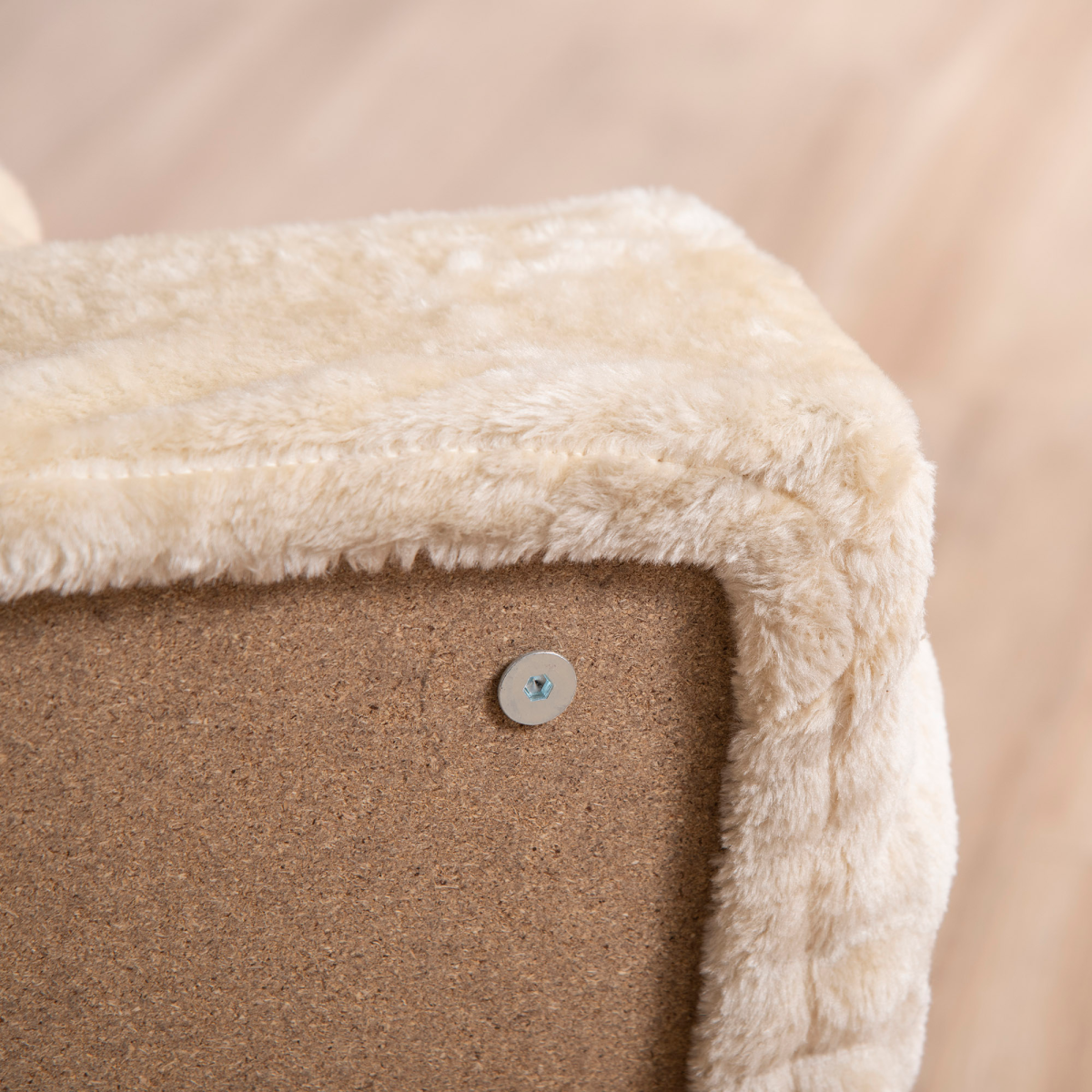 Portable Dog Stairs with Washable Plush Cover, for High Bed Sofa - Beige