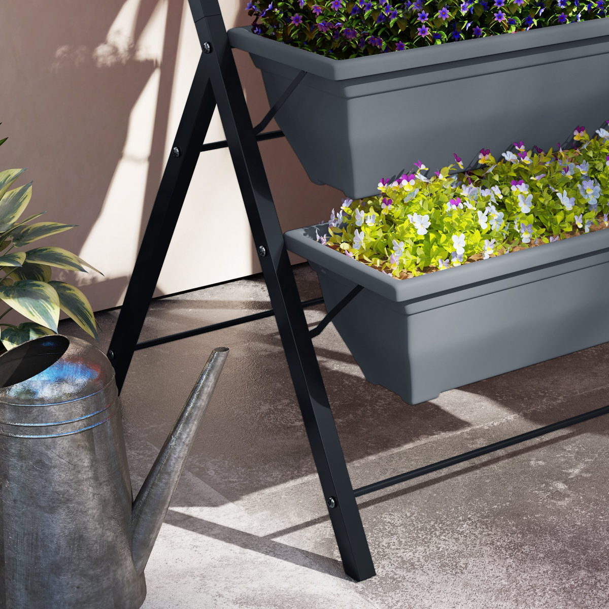 Outsunny 5-Tier Raised Garden Bed, Ladder Planter with 5 Removable Boxes