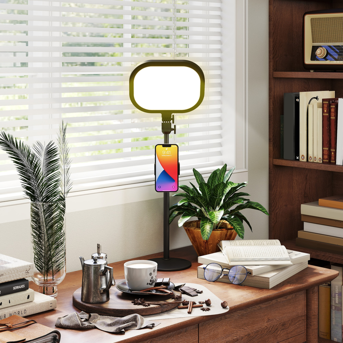 HOMCOM Bedside Table Lamp with 5 Colour Modes & 10 Brightness Levels, Black