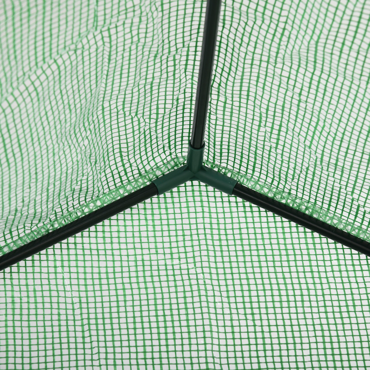 WalkIn Greenhouse 2 Tier Shelf, Roll-Up Door, PE Cover, 141x72x191cm, Green