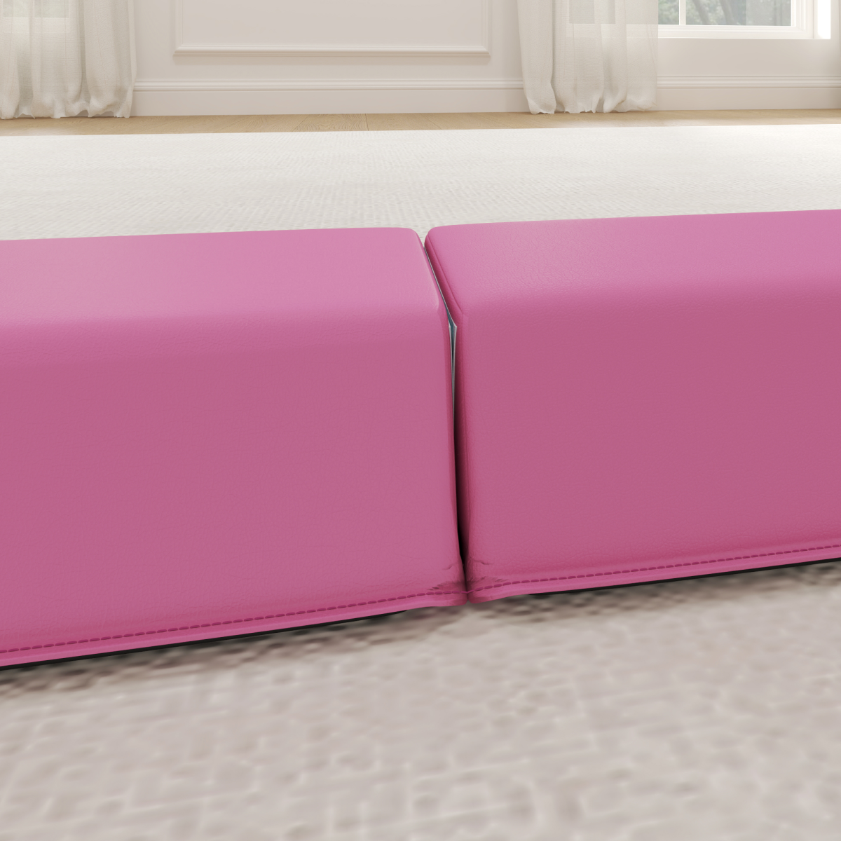 SPORTNOW 7.7FT Folding Gymnastics Balance Beam with Anti-Slip Base, Pink