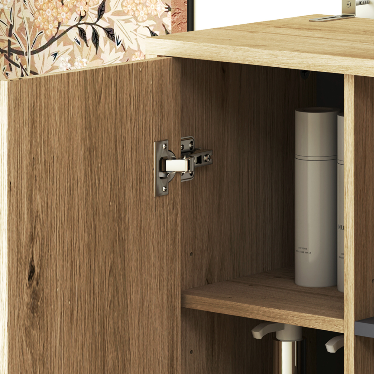 HOMCOM Bathroom Storage Unit with 6 Open Compartments and 6 Shelves