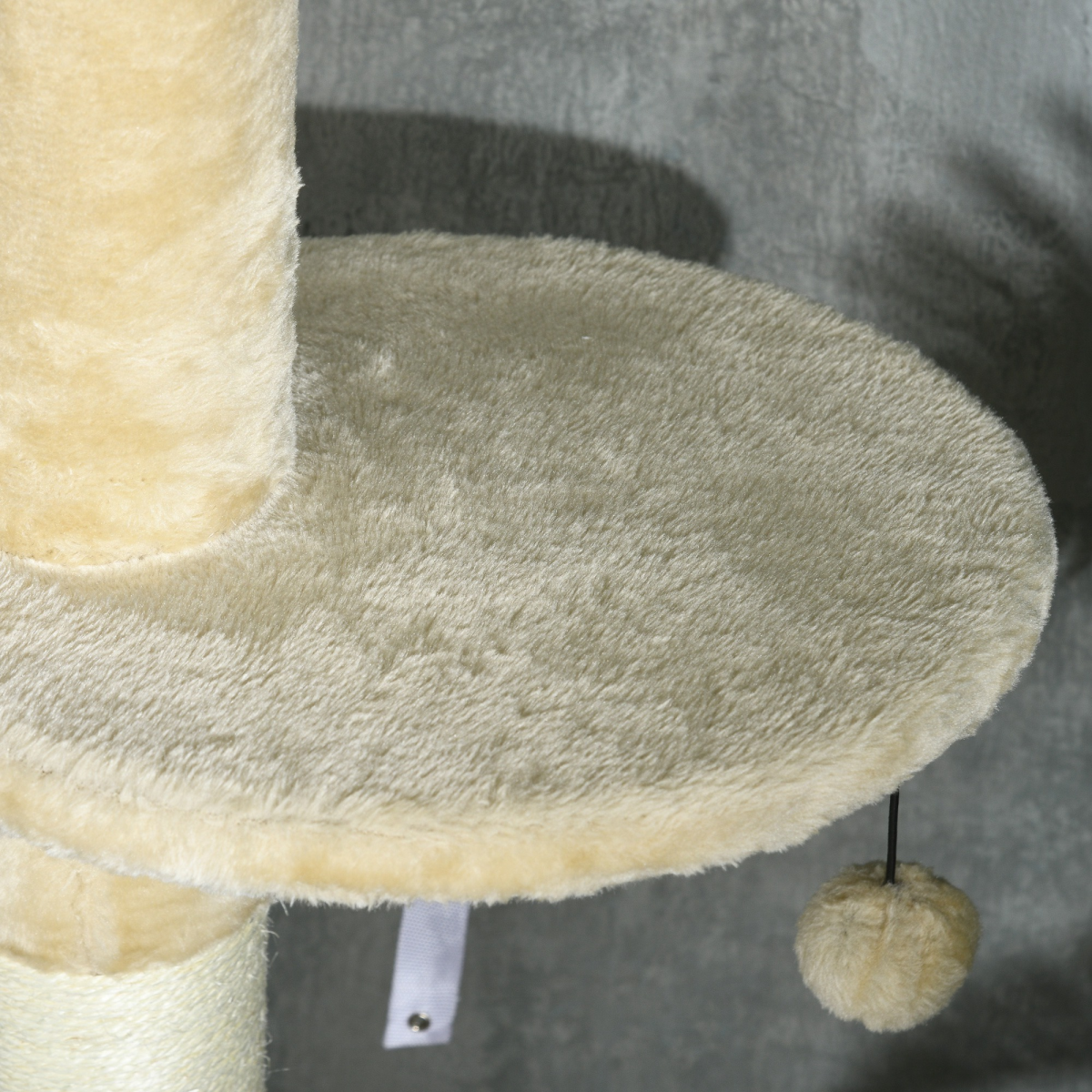 PawHut 255cm Cat Tree Tower with Scratching Post Cat House Ball Platform Beige