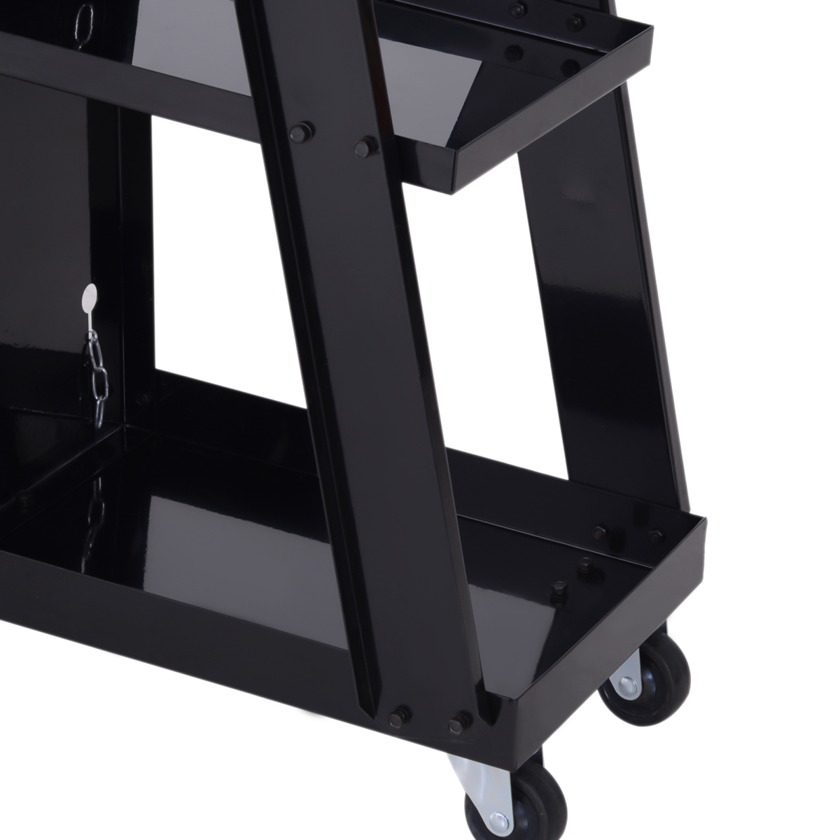 Welding Cart Welder Trolley Garage for Gas Bottle Wheels, Black