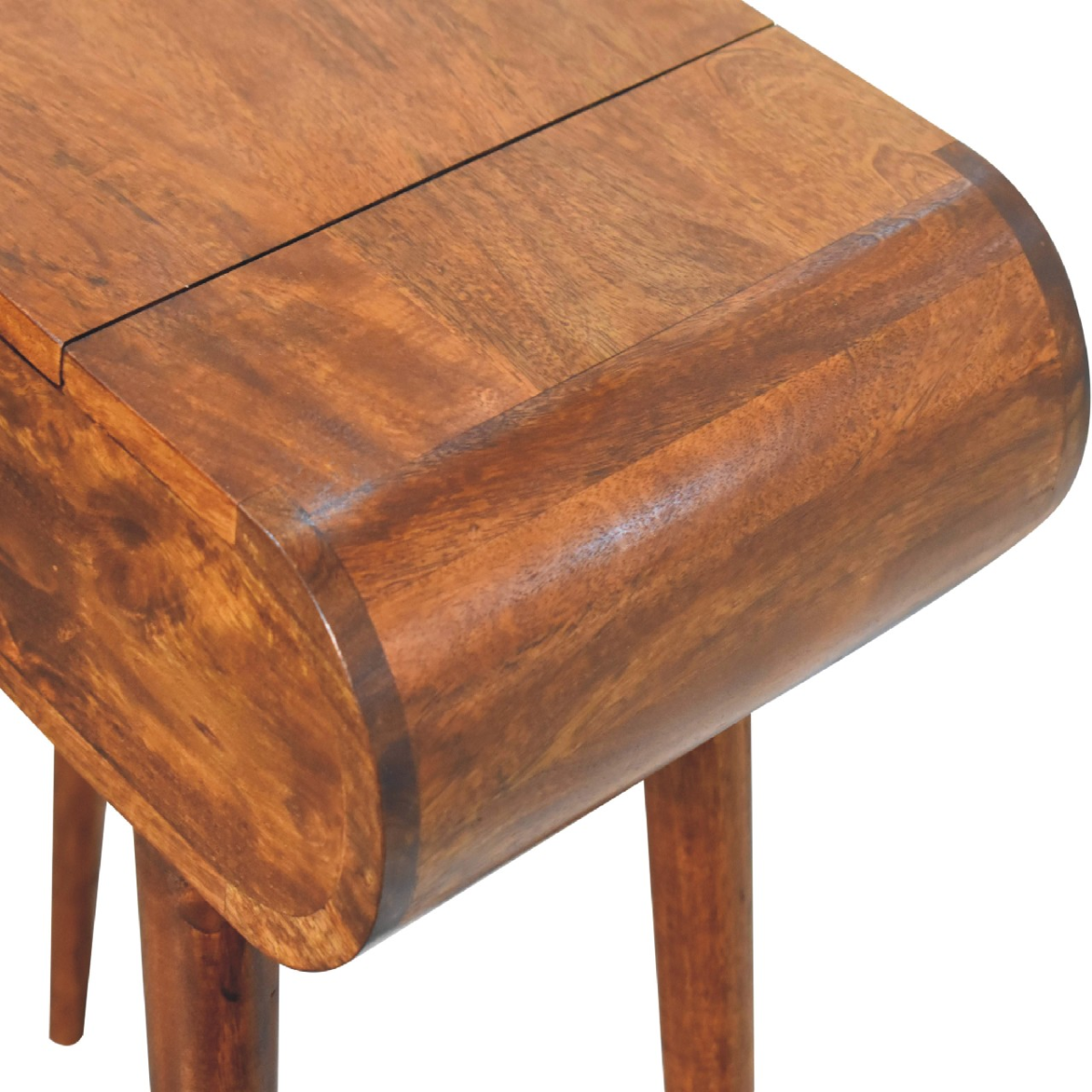 Artisan Furniture Solid Mango Wood Mini Round Chestnut Fold Vanity