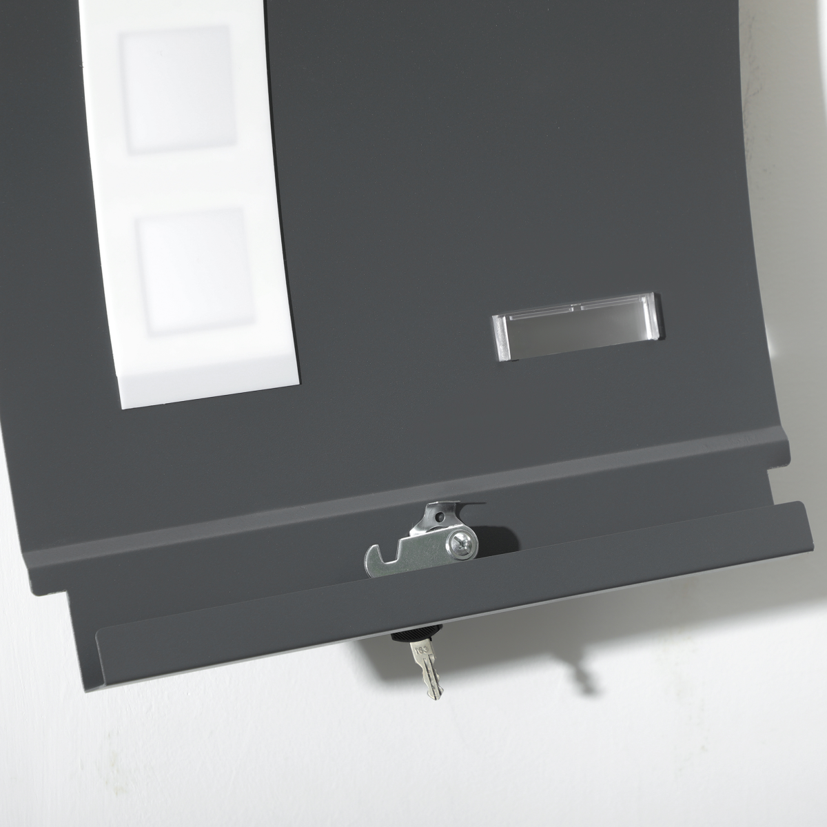 HOMCOM Weatherproof Wall Mounted Letter Box Post Box with Keys Anthracite Grey