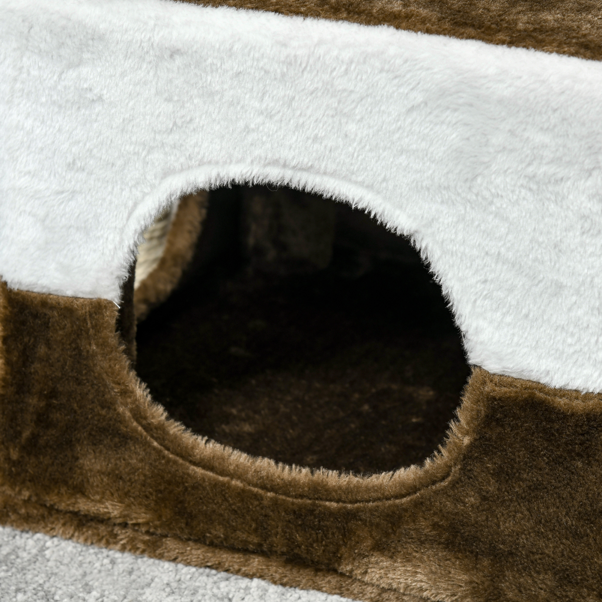 Cat Tree w/ Sisal Scratching Posts, House, Perches, Toy Mouse - Brown Pawhut