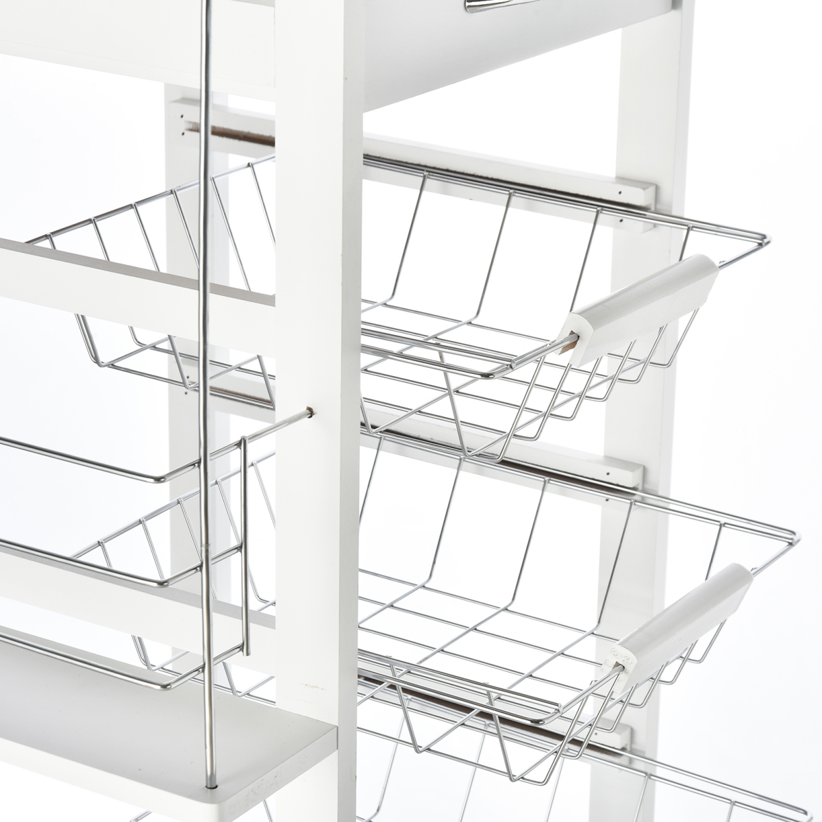 MDF Multifunction Kitchen Island Trolley White