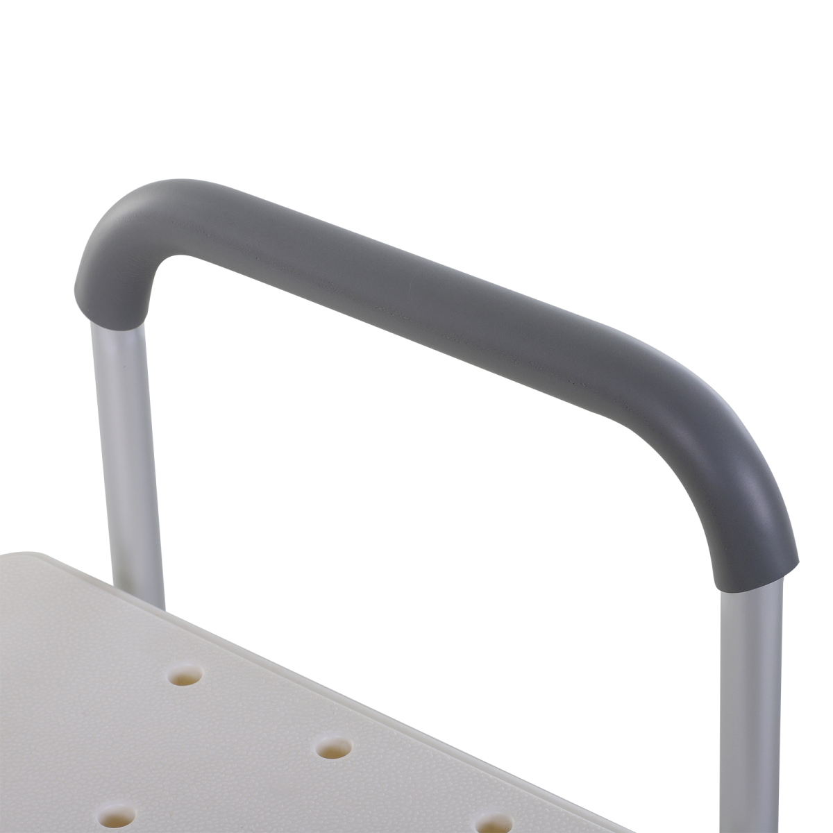 HOMCOM Height Adjustable Shower Chair with Suction Cup Feet Armrest Backrest